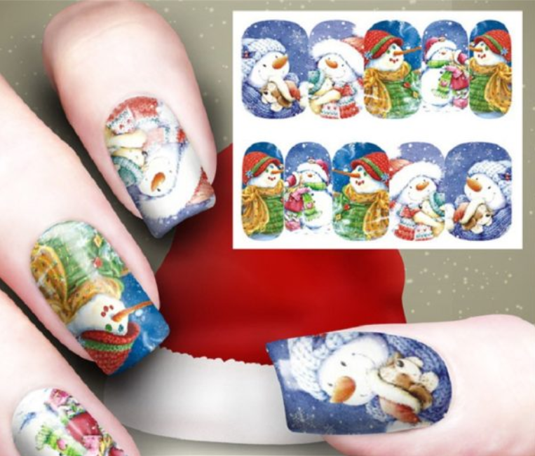 Festive Christmas Nail Art Water Transfer Decal Stickers