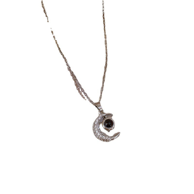 Lady I Love You Moon Projection Necklace