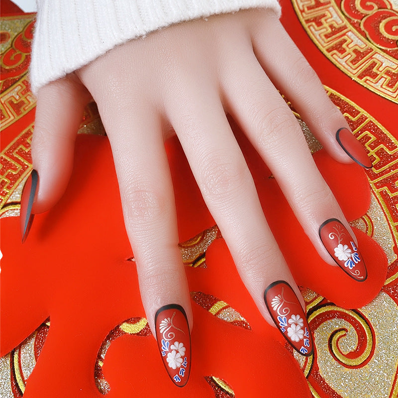 Red Style Painting Fake Nail Patches for a Stunning Manicure
