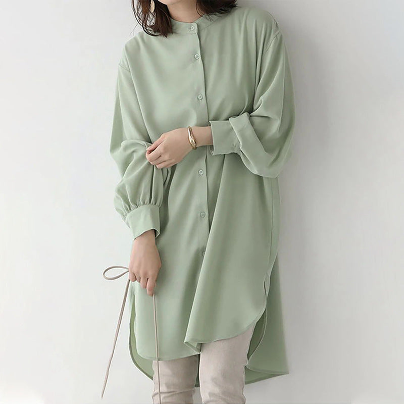 Women's Loose Mid-Length Long-Sleeved Shirt