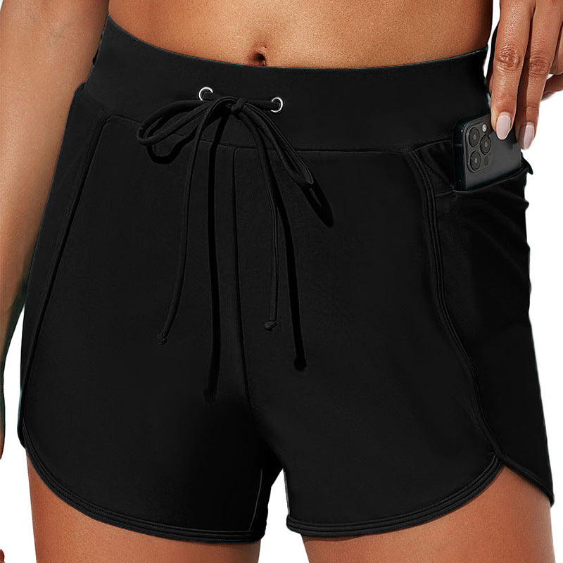 Summer Conservative Boxer Anti-exposure Long Five-point Swimming Trunks