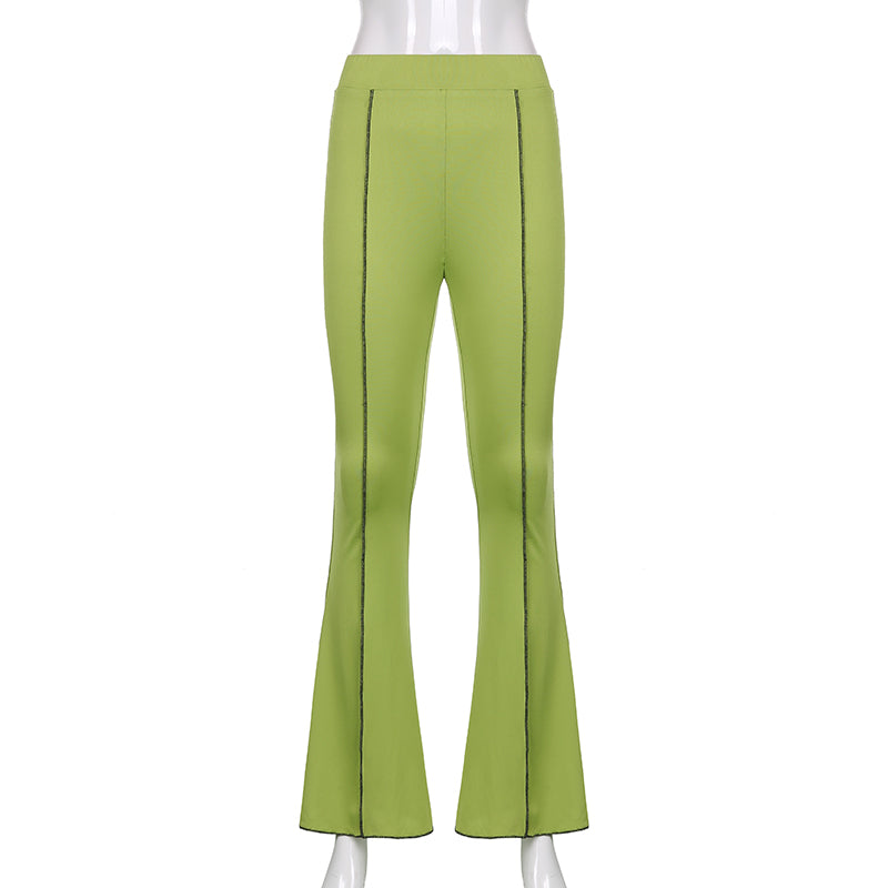 Slimming Micro-Cut Casual Trousers High Waist and Anti-Car Line