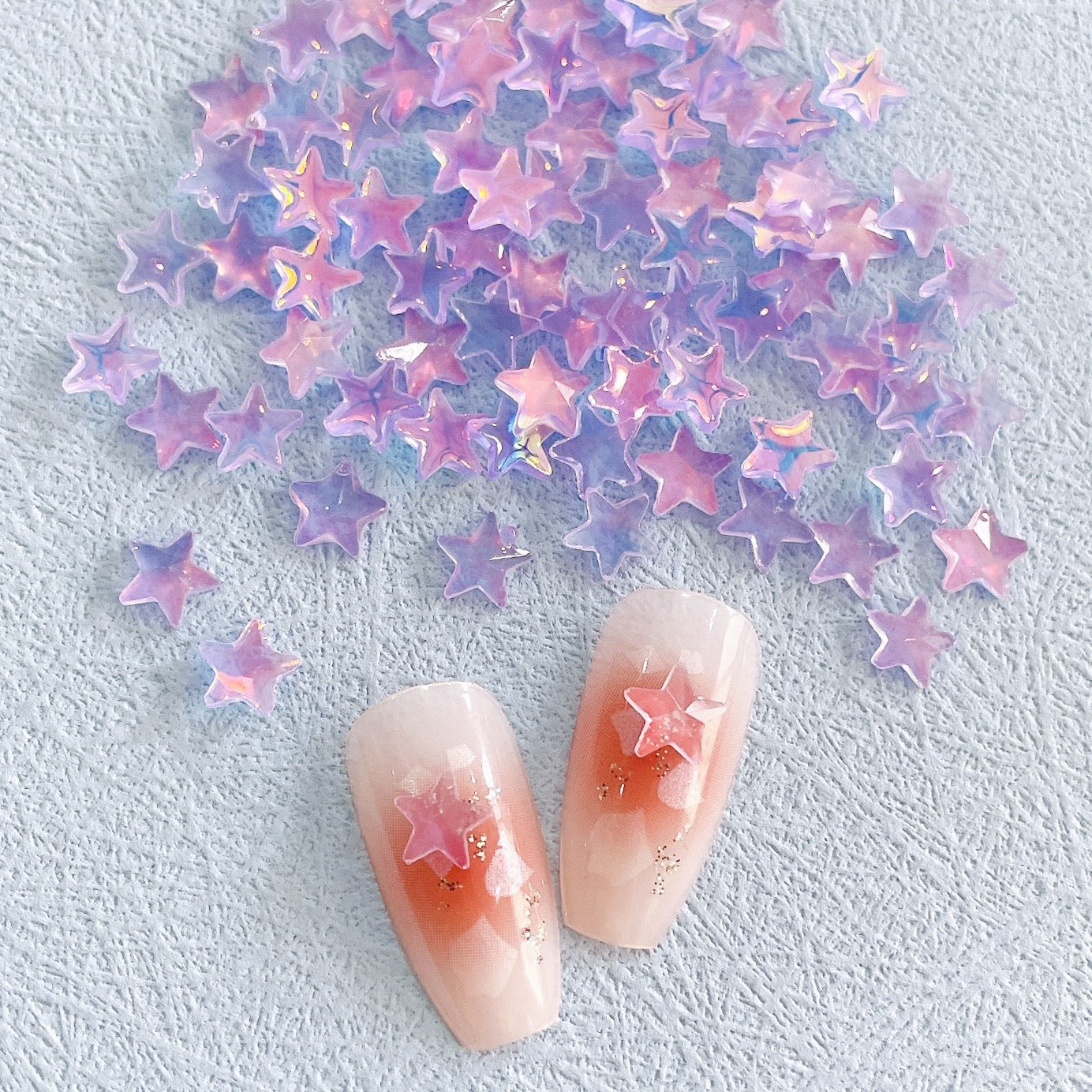 Colorful Five-pointed Star Nail Ornament Colorful And Fresh Diy Resin Nail Accessories