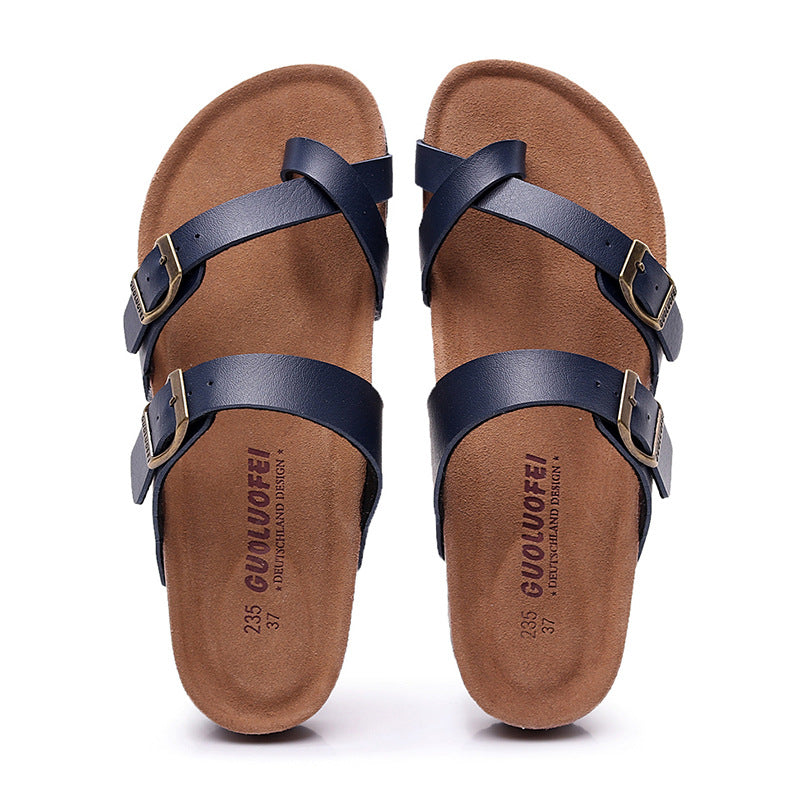 Step into Comfort with Cork Slippers - Women's Non-slip Soft Bottom Flip Flops