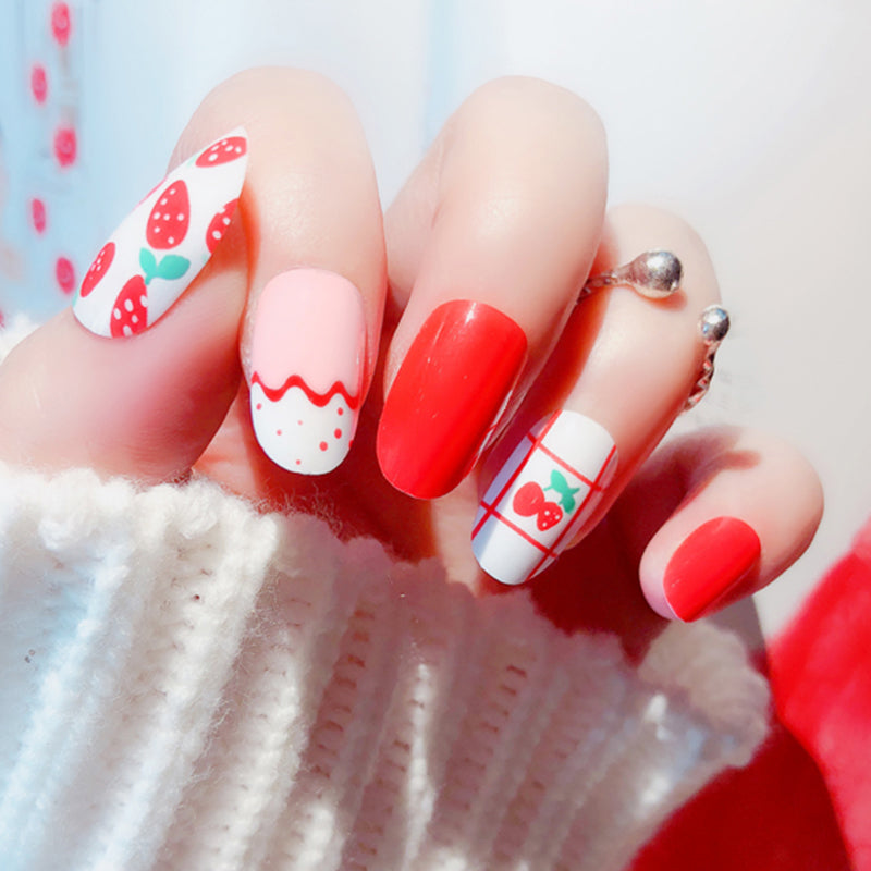 Cute Little Strawberry Removable Nail Sticker Wearable