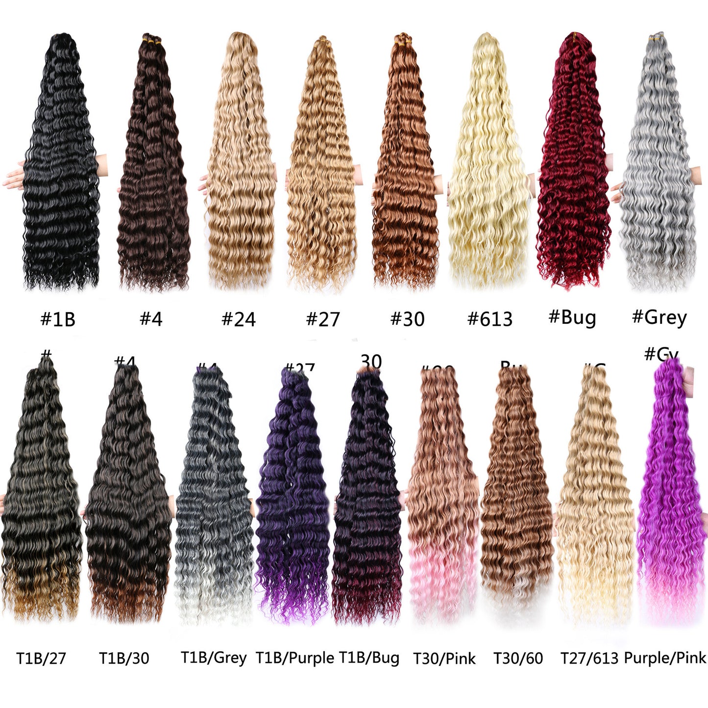 Chemical Fiber Wig Crochet Deep Curve 32inch