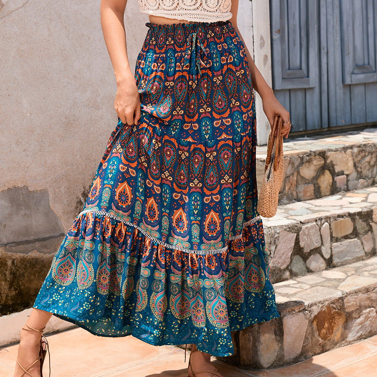 Bohemian Exotic Vibes Stunning Hollowed Out Lace Patchwork Skirt