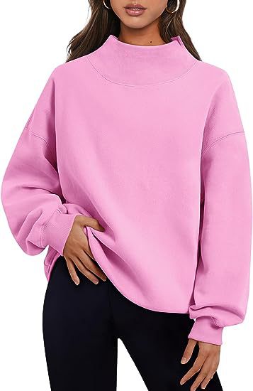 Women's Thick Solid Color Pullover Sweatshirt with Loose Fit