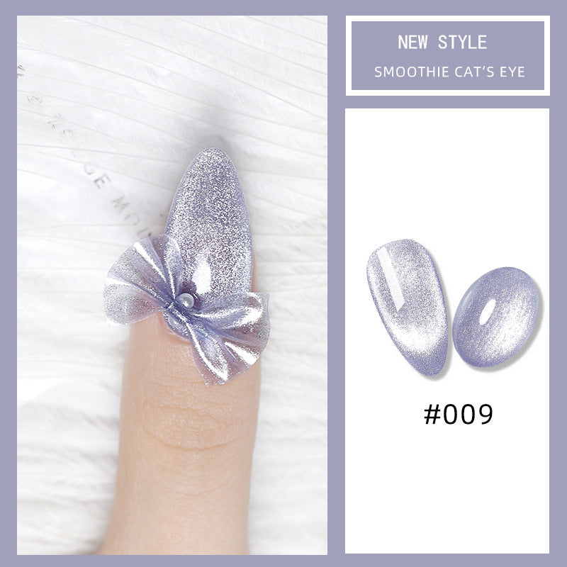 9D Sparkling Manicure with Moonstone Effect - Smoothie Wide Cat Eye Nail Polish