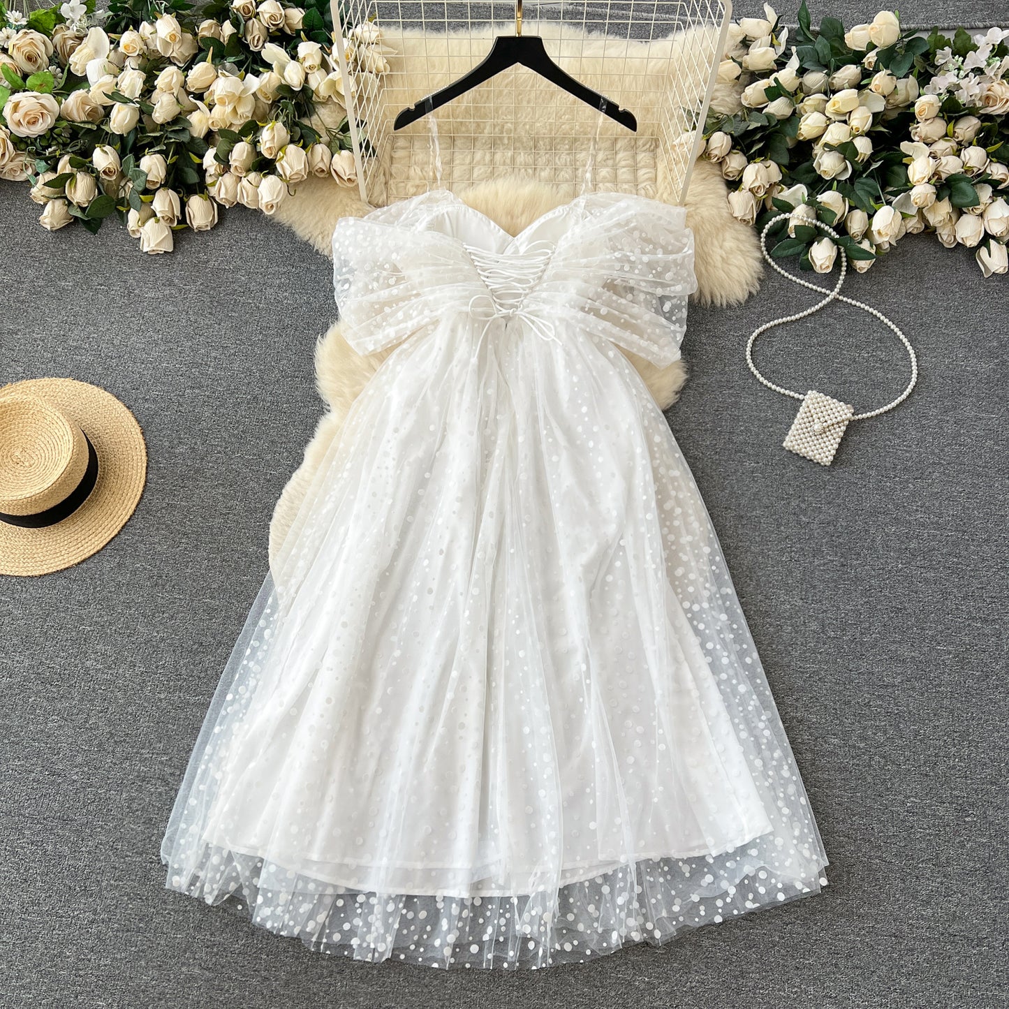 Women's Summer French Luxury White Dress