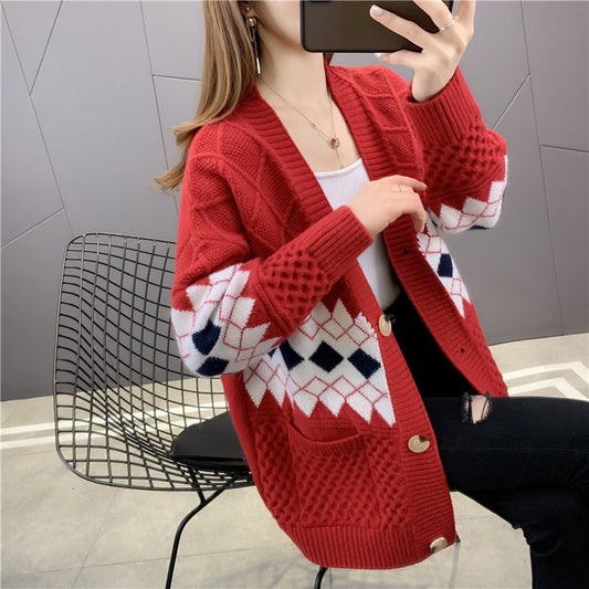 Woman's Korean-Style Loose-Fit Cardigan for Spring and Autumn