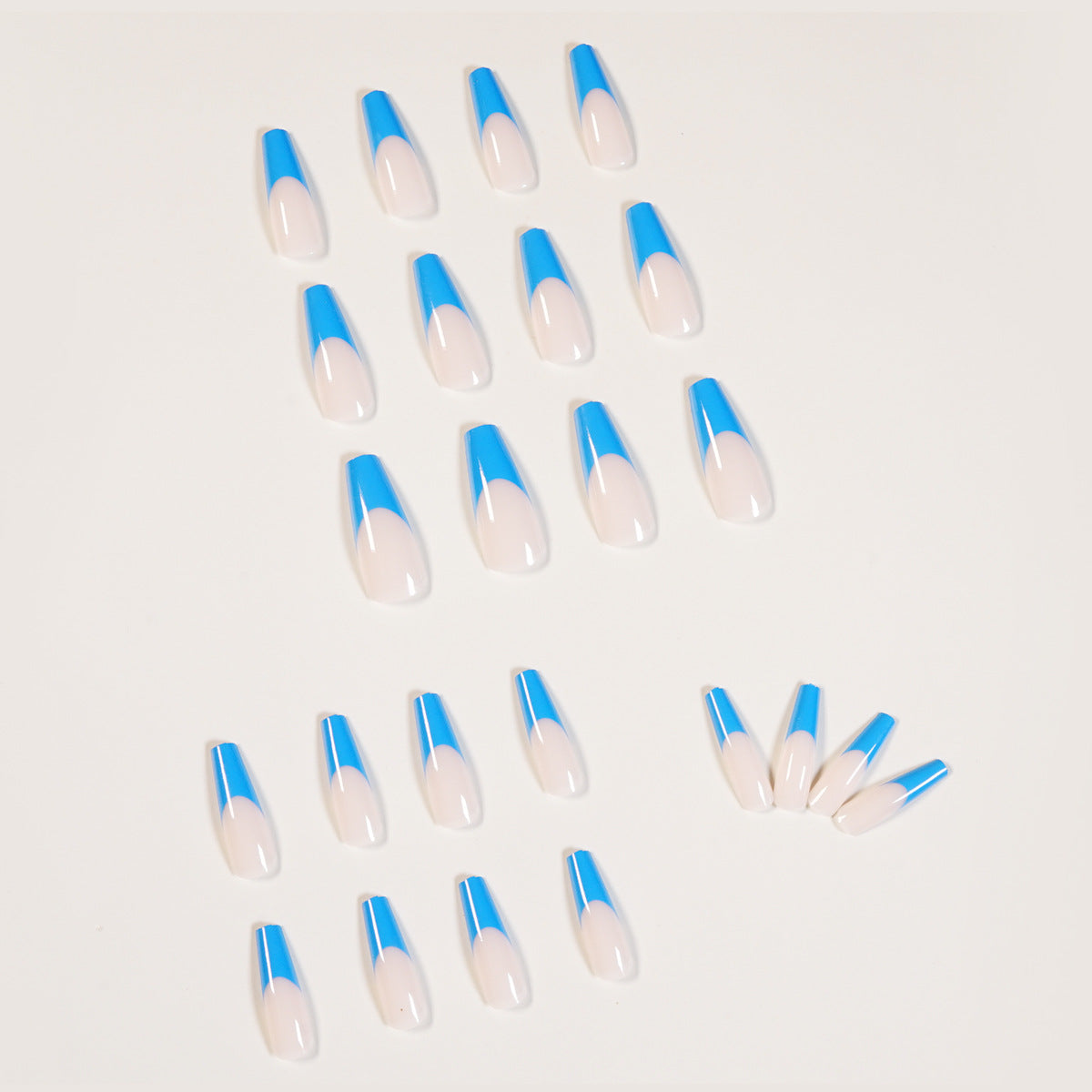 Long Ballet Blue French Dress Manicure