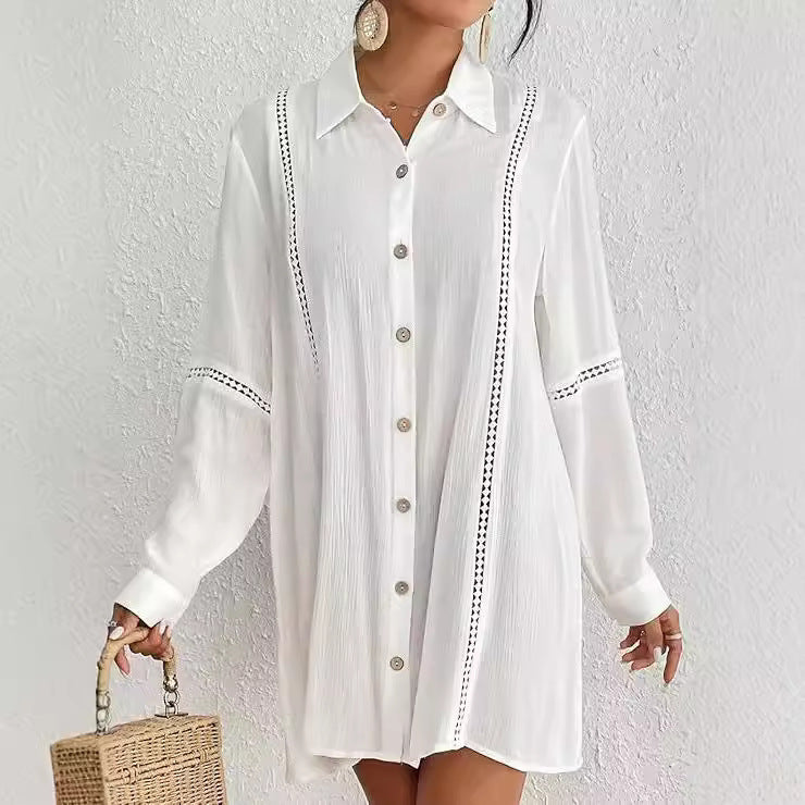 Seaside Vacation Bikini Cover-Up Blouse for Women