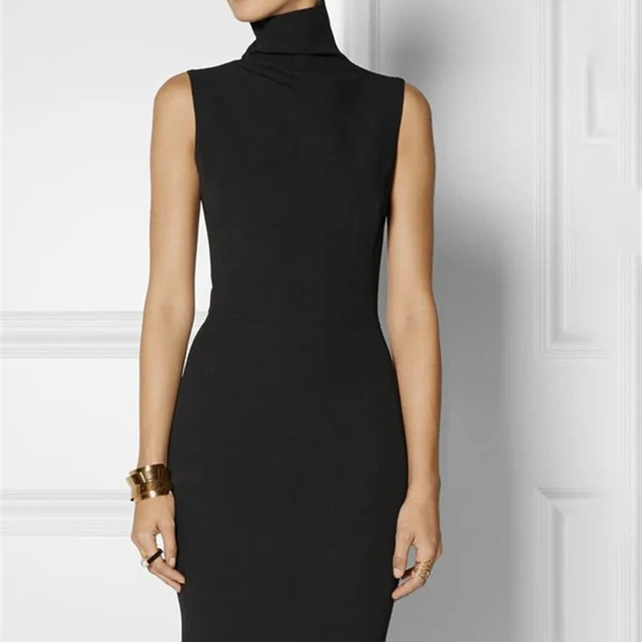 Turtleneck Regular Version Mid-length Dress