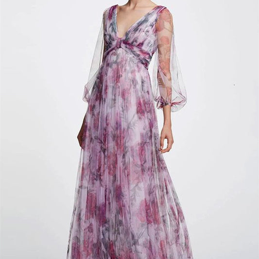 Women's Chiffon Dress, a Touch of Temperament and Printed