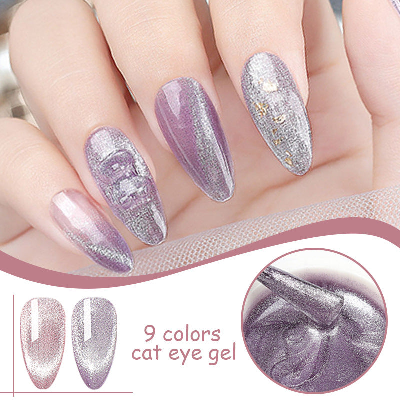 9D Sparkling Manicure with Moonstone Effect - Smoothie Wide Cat Eye Nail Polish