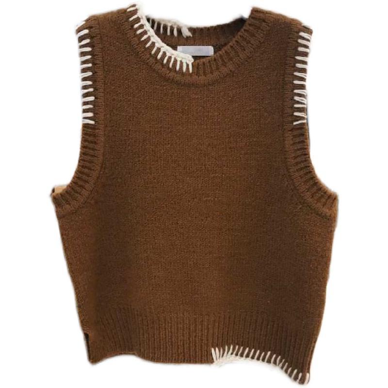 Fashionable Women's Simple Knitted Sleeveless Vest