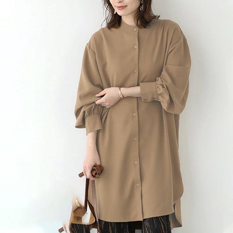 Women's Loose Mid-Length Long-Sleeved Shirt