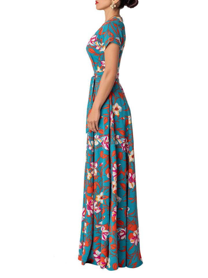 Printed Split Dress Waist Control Dress