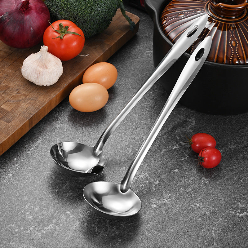 Non-magnetic Stainless Steel Kitchen Cooking Handle Hot Pot Soup Ladle Colander