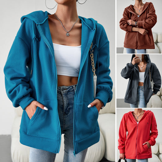 Women's Fashion Hooded Cardigan Coat: Loose and Casual Sweater