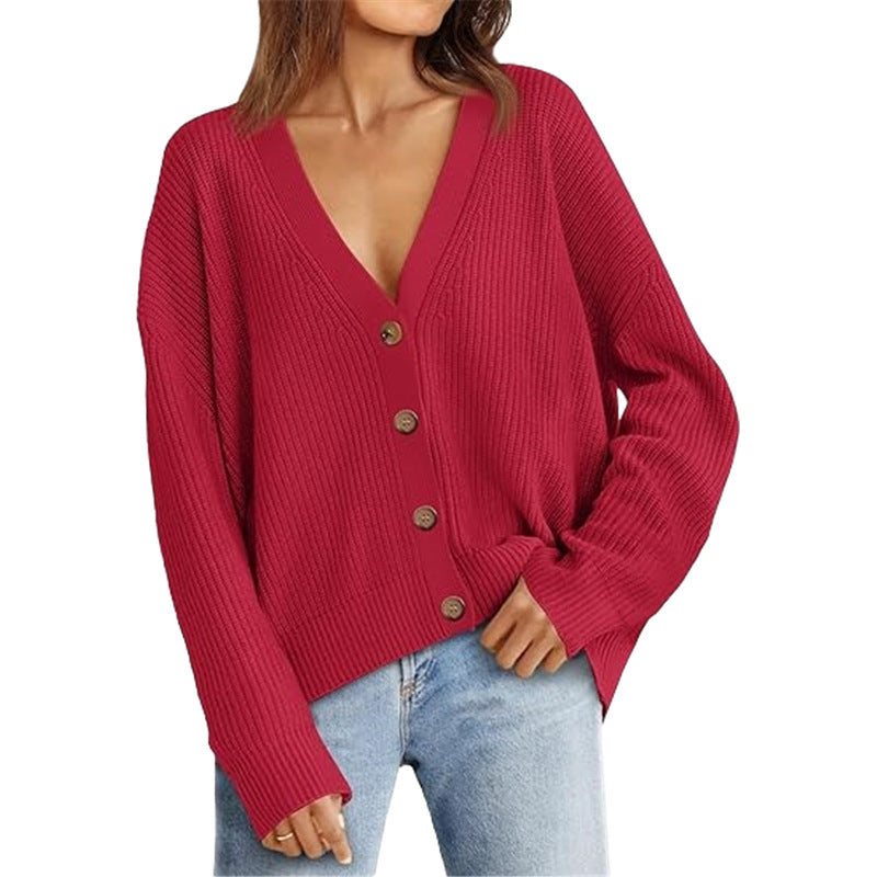 Women's Lightweight Sweater Cardigan – No Pilling, No Fading, with Buttons