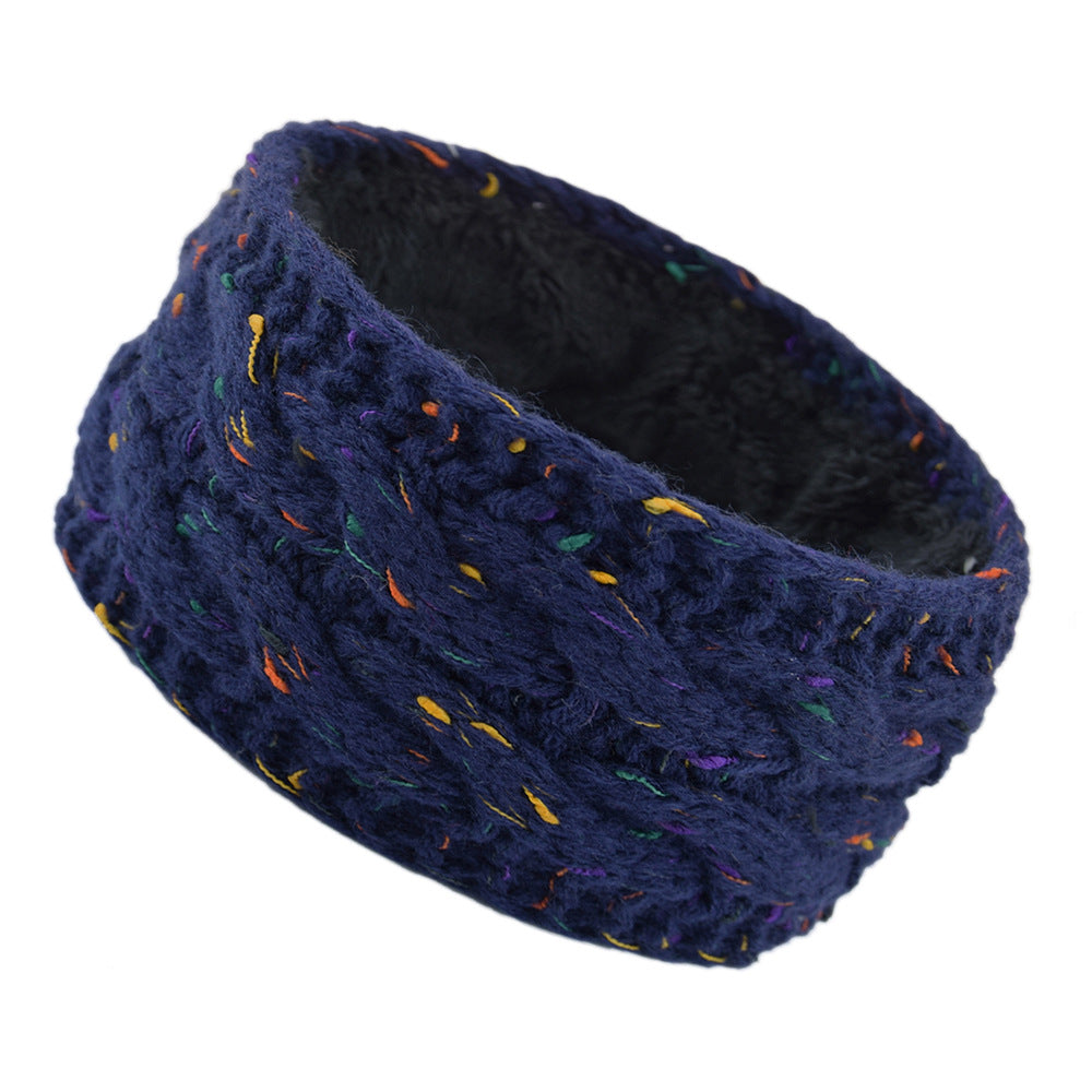 Velvet Knitted Hair Band Wool Color Dot Yarn Headband Variegated Warm Hair Accessories