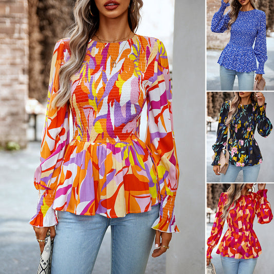 Trendy Women's Casual Long Sleeve Printed Shirt – Stylish Fashion Choice