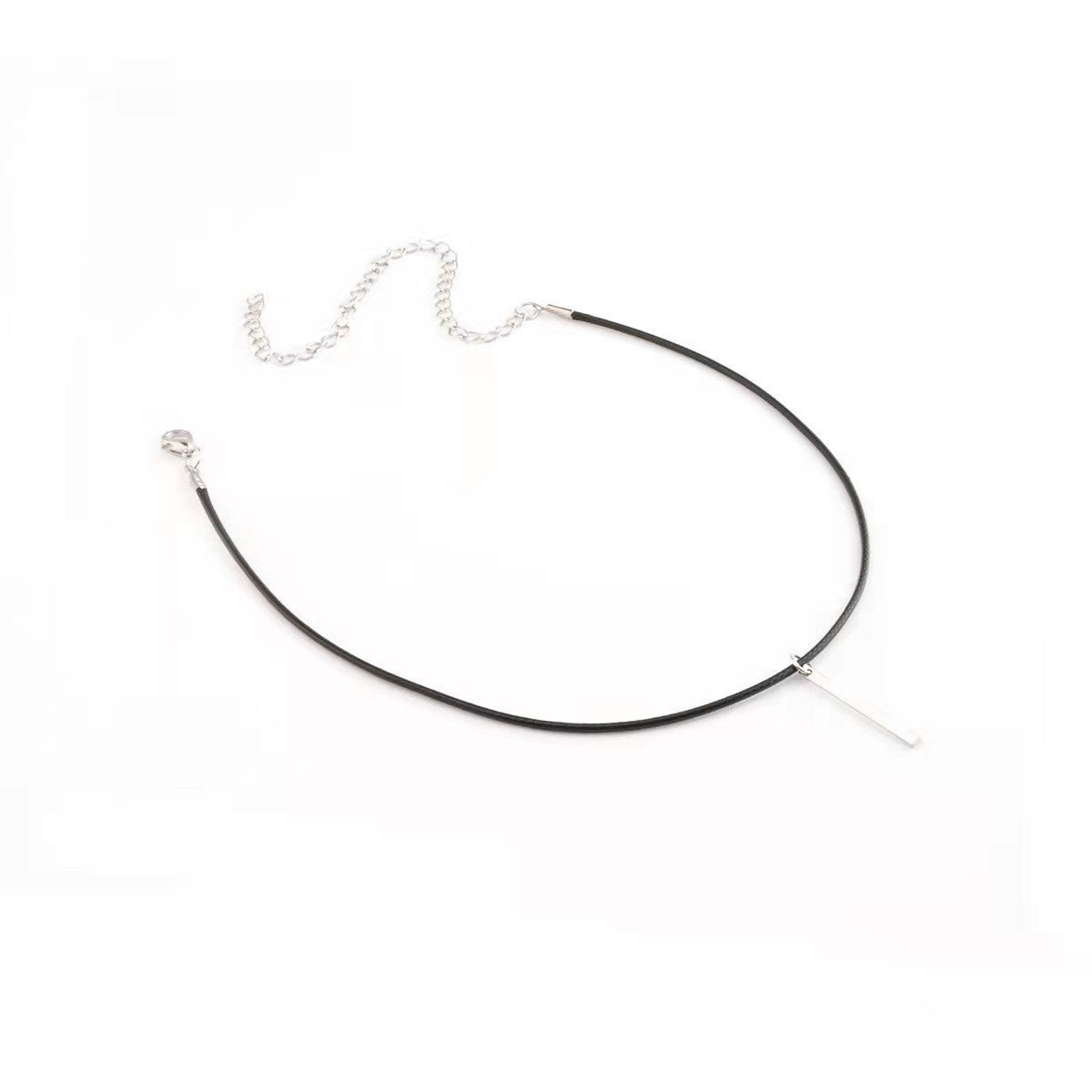 All-matching Casual Wax Line Metal Strip Necklace