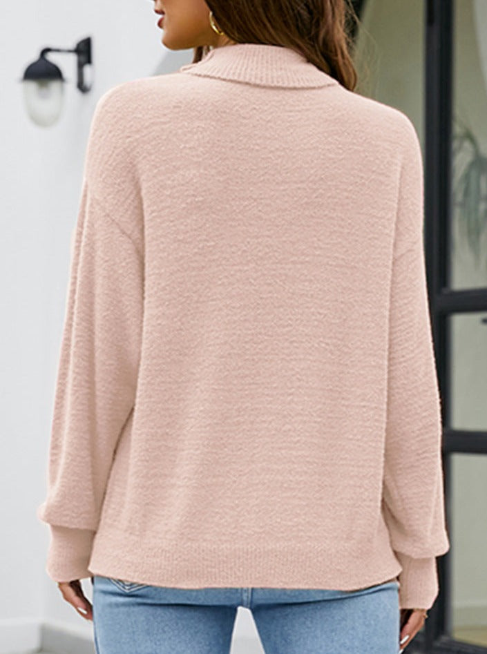 Long Sleeve Solid Color Pullover Knitting Bottoming Shirt