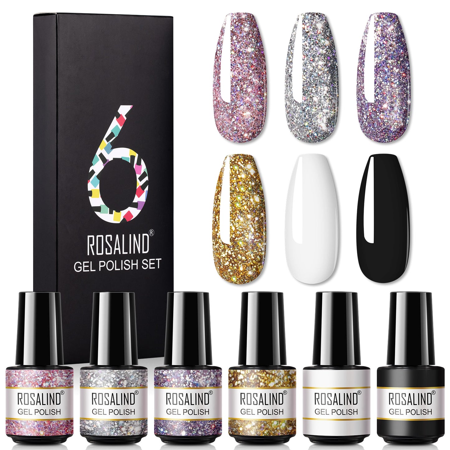 Korean Nail Color Glue Set: One-Color Fine Glitter Nail Polish in a Box