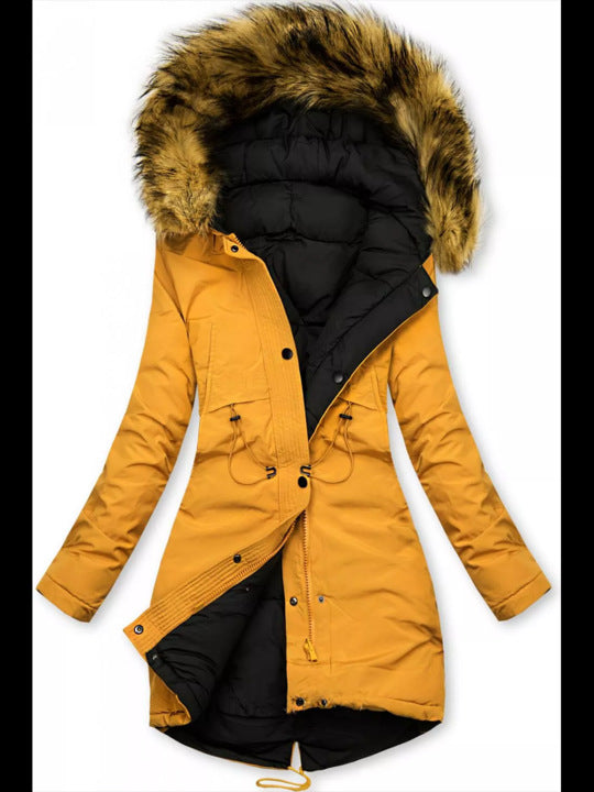 Autumn And Winter European And American Style Women Cotton-padded Clothes Warm Coat Mid-length