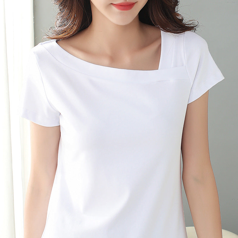 One-shoulder Cold-shoulder Top Half Sleeve Women