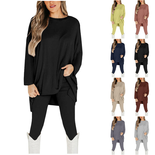 Fresh Sweet Women's Knitted Fashion Casual Polyester Suit