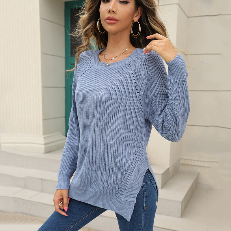 New European and American Hollowed-Out Knitted Sweater for Women