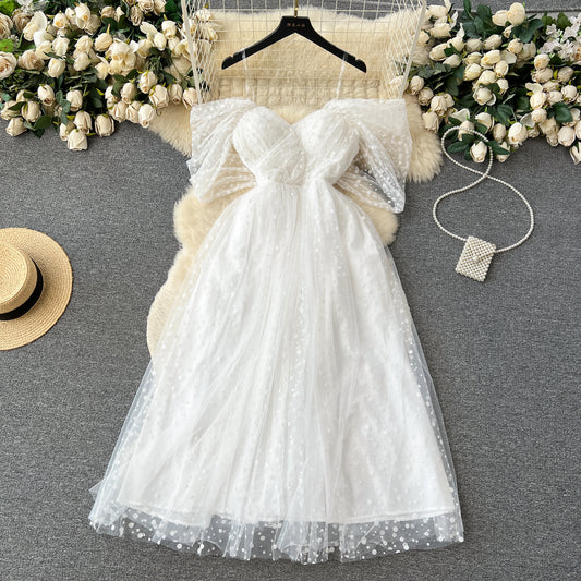 Women's Summer French Luxury White Dress