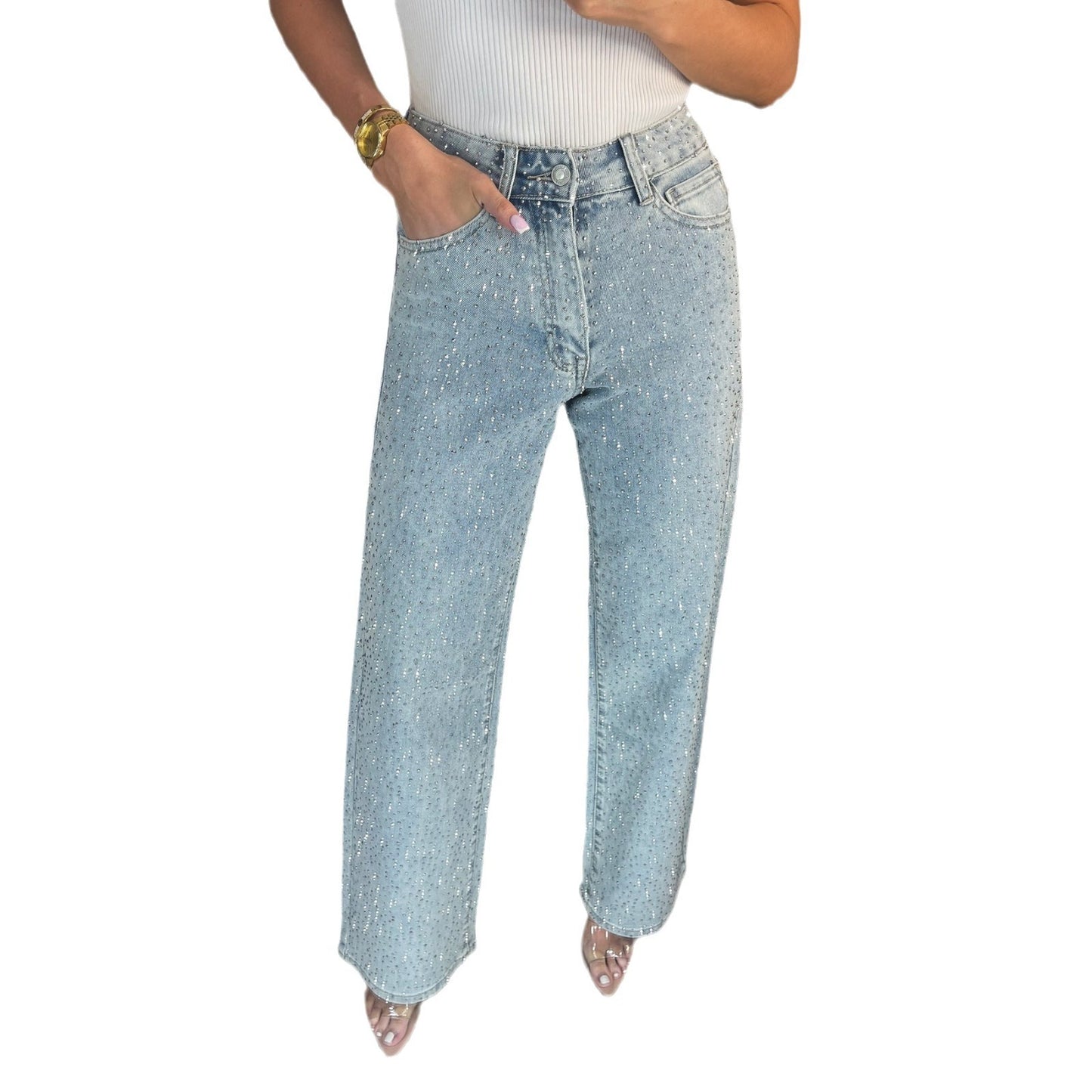 Women's High Waist All-Matching Denim Pants for Summer