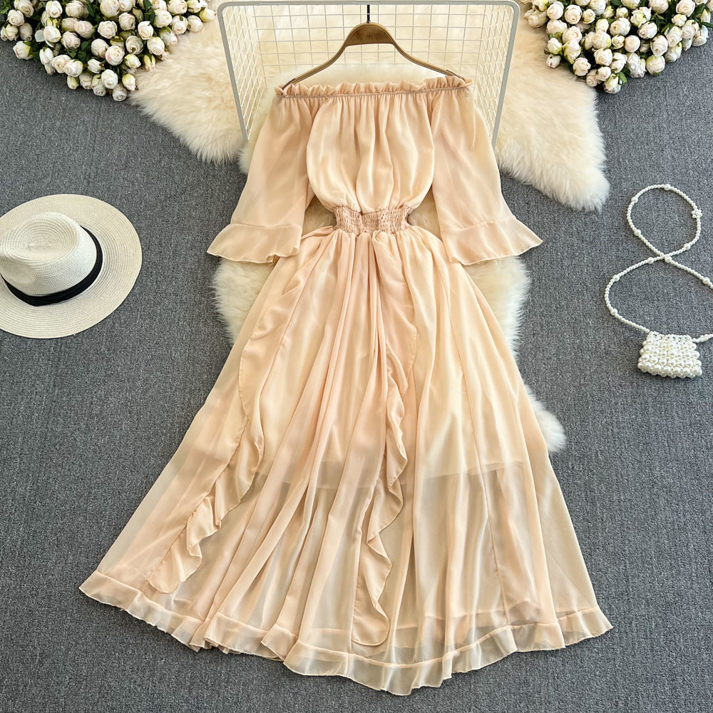 Women's Temperament Leisure Ruffled Chiffon Dress