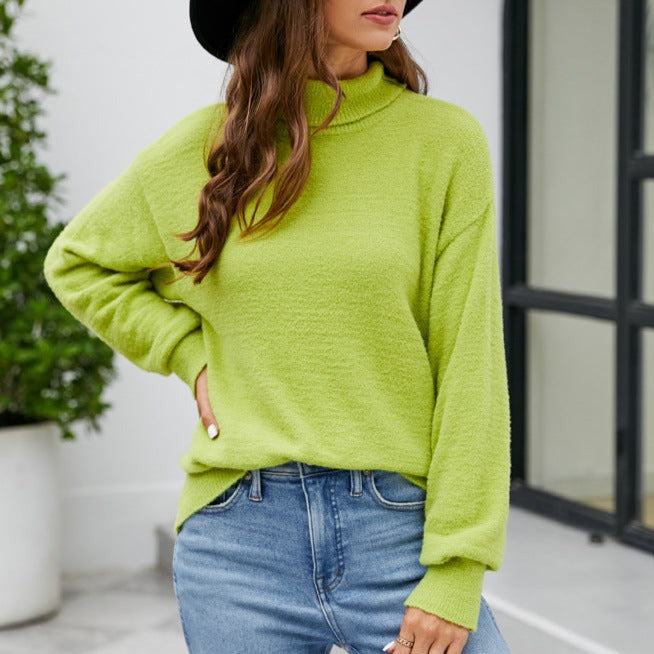 Long Sleeve Solid Color Pullover Knitting Bottoming Shirt