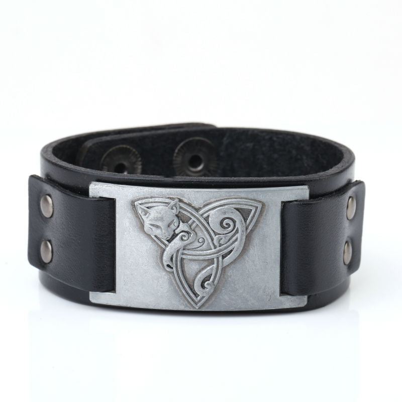 Triangle Fox Metal Bracelet Couple Leather Bracelet