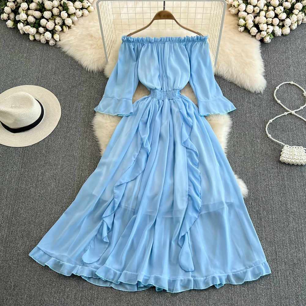 Women's Temperament Leisure Ruffled Chiffon Dress