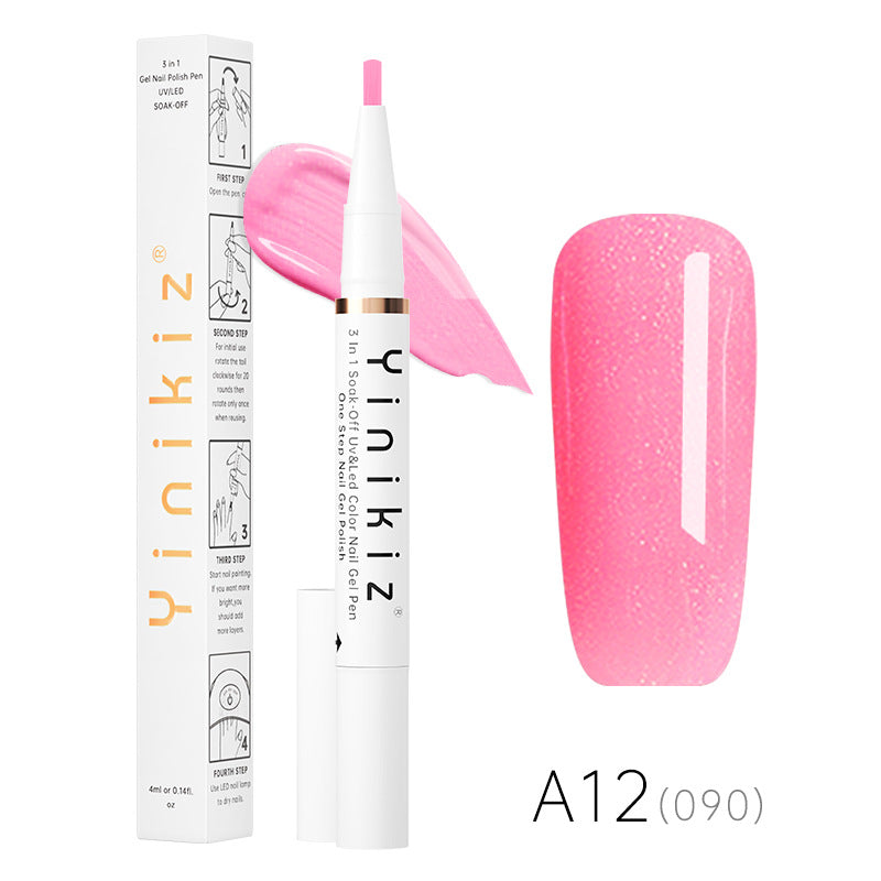 One-Step Glue Lazy Pen White Three-in-one UV Polish Convenient And Fast Beginner Manicure