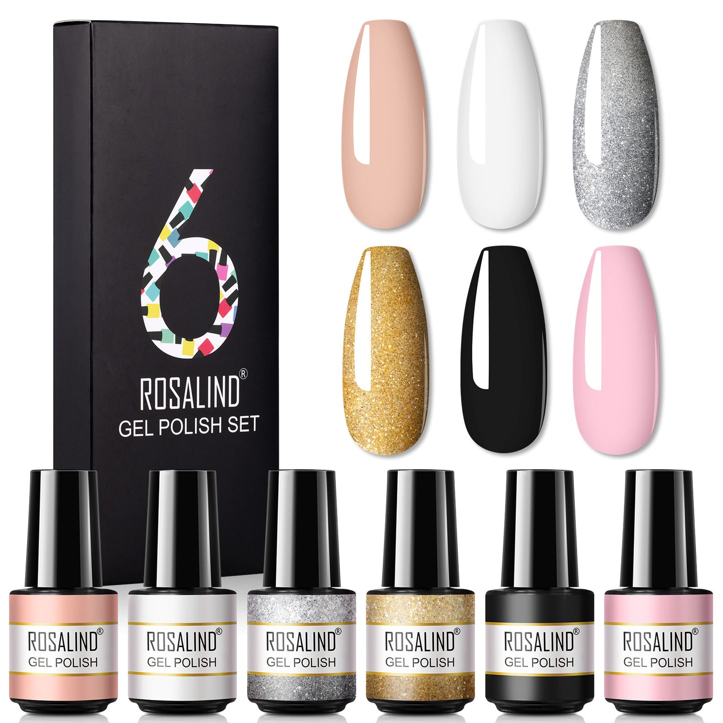 Korean Nail Color Glue Set: One-Color Fine Glitter Nail Polish in a Box