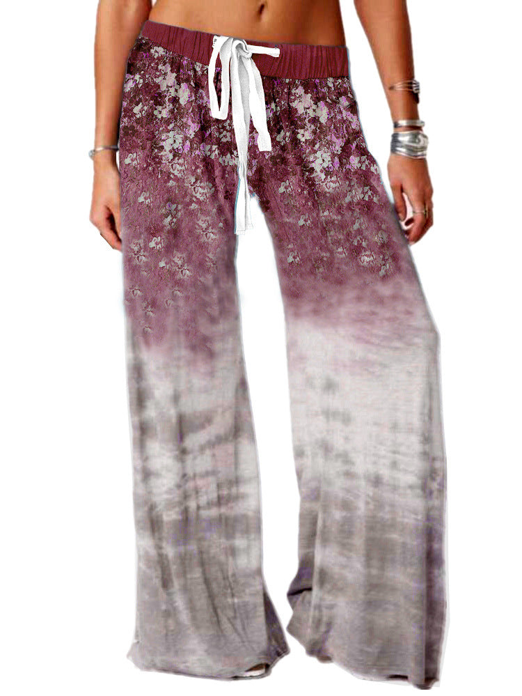 Yoga Trousers Outdoor Leisure Printed Wide-leg Pants