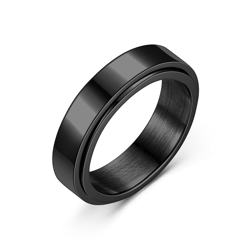 Rotating Titanium Steel Simple Bracelet Ring For Women