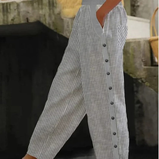 Loose and Comfortable Striped Casual Pants for Outdoor Wear