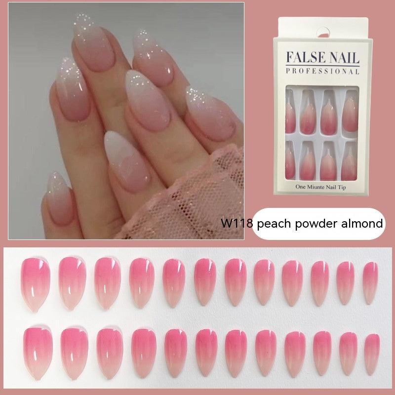 Minimalist French Nail Patch Peach Powder Gradient Apricot