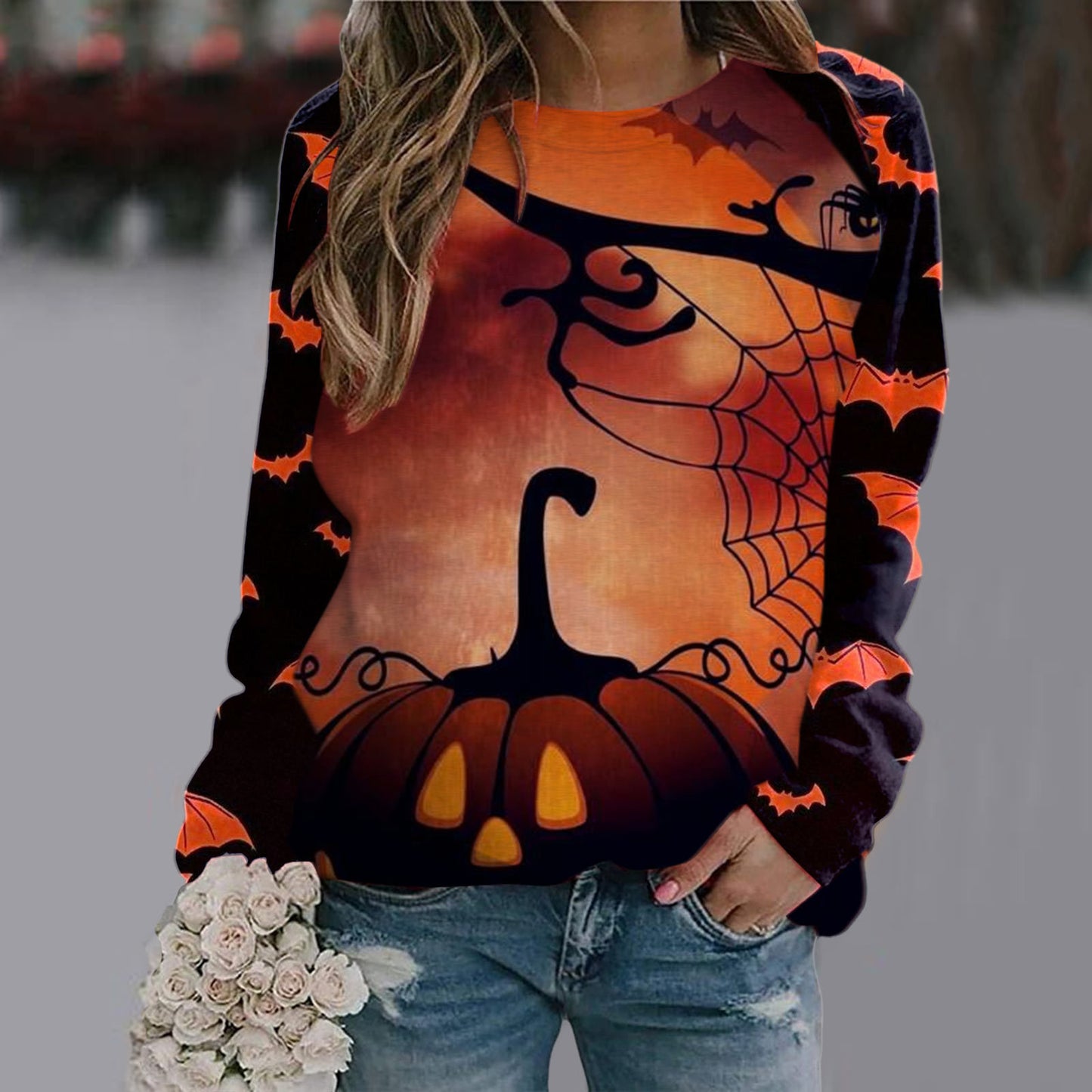 Women's Printed Long Sleeve T-shirt