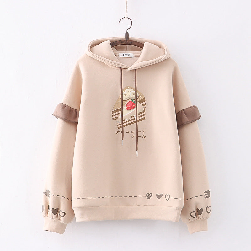 Women's Loose Casual Plush Hooded Sweater