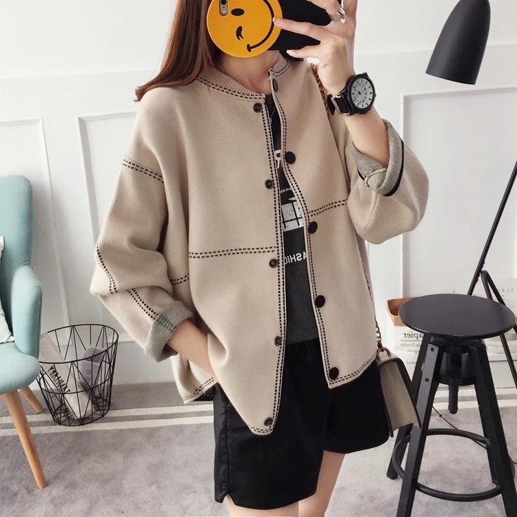 Woman's Korean-Style Sweater Cardigan for Autumn and Winter